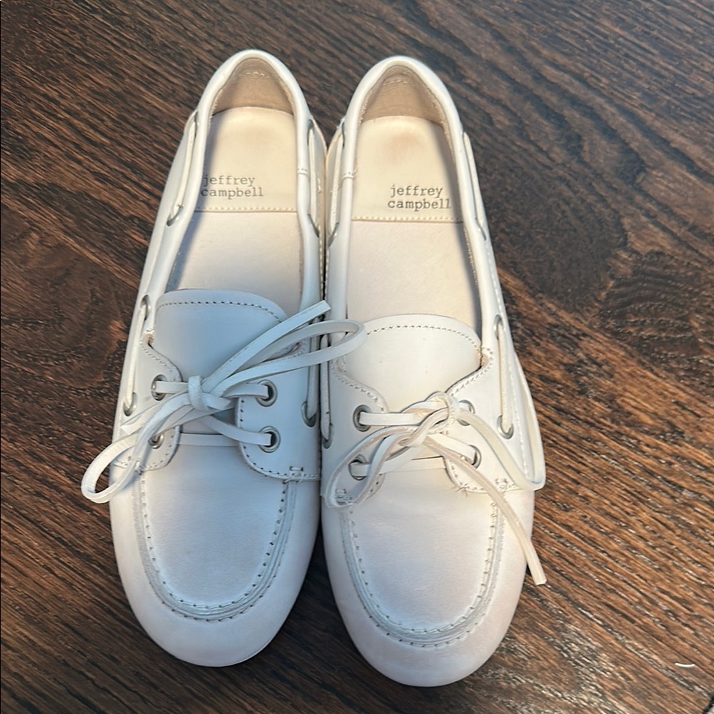Jeffrey Campbell White Loafers/boat shoes
